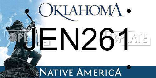 JEN261 Oklahoma License Plate