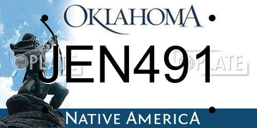 JEN491 Oklahoma License Plate
