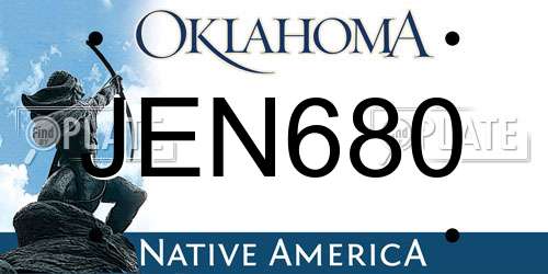JEN680 Oklahoma License Plate