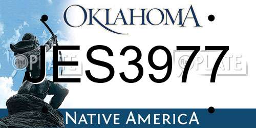JES3977 Oklahoma License Plate