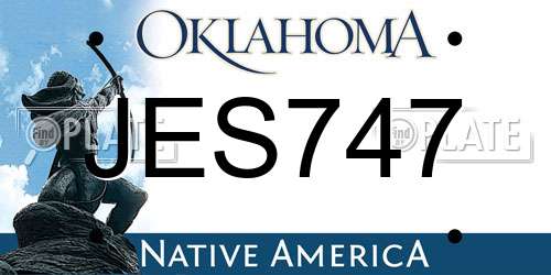 JES747 Oklahoma License Plate