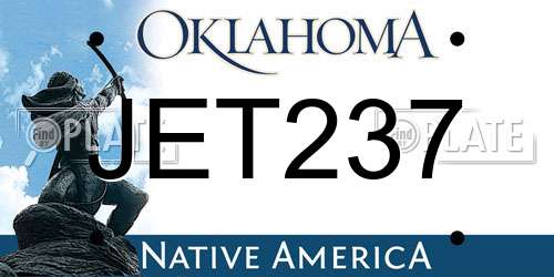 JET237 Oklahoma License Plate