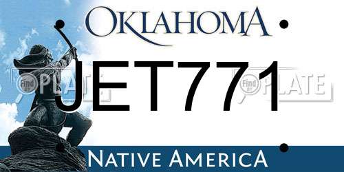 JET771 Oklahoma License Plate