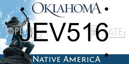 JEV516 Oklahoma License Plate