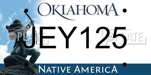 JEY125 Oklahoma License Plate
