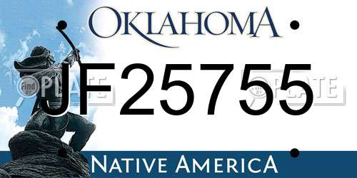 JF25755 Oklahoma License Plate