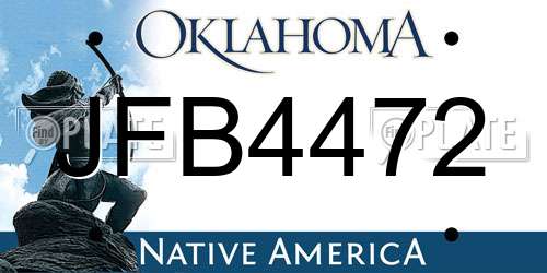 JFB4472 Oklahoma License Plate