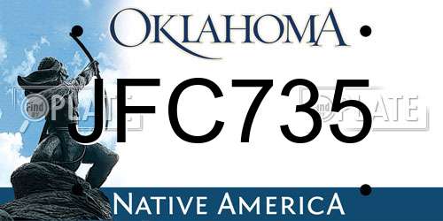 JFC735 Oklahoma License Plate