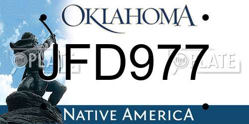 JFD977 Oklahoma License Plate