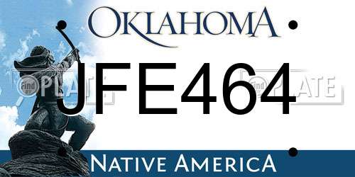 JFE464 Oklahoma License Plate
