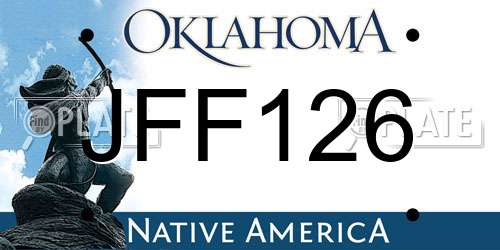JFF126 Oklahoma License Plate