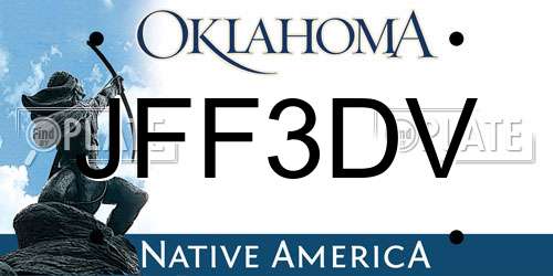JFF3DV Oklahoma License Plate