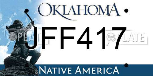 JFF417 Oklahoma License Plate