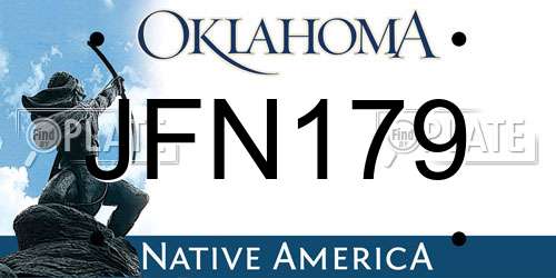 JFN179 Oklahoma License Plate