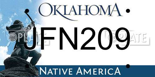 JFN209 Oklahoma License Plate