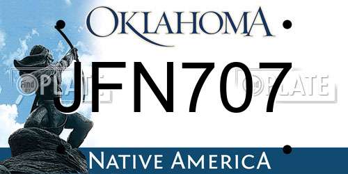 JFN707 Oklahoma License Plate