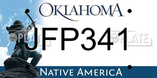 JFP341 Oklahoma License Plate