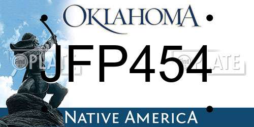 JFP454 Oklahoma License Plate