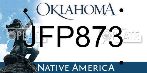 JFP873 Oklahoma License Plate
