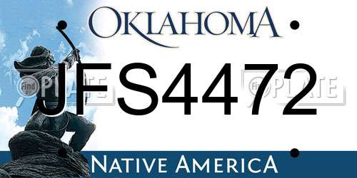 JFS4472 Oklahoma License Plate