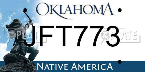 JFT773 Oklahoma License Plate