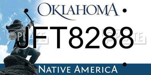 JFT8288 Oklahoma License Plate