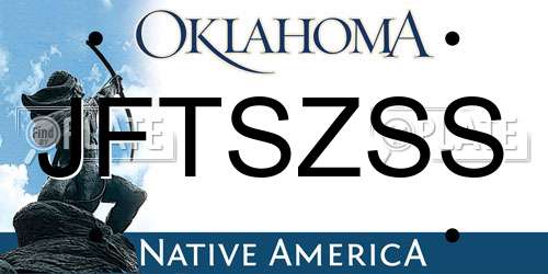 JFTSZSS Oklahoma License Plate