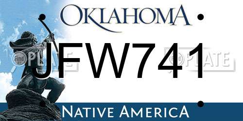JFW741 Oklahoma License Plate