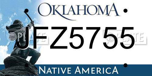 JFZ5755 Oklahoma License Plate