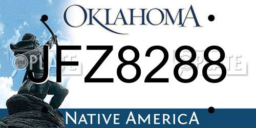 JFZ8288 Oklahoma License Plate