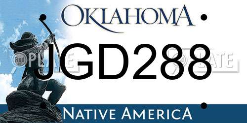 JGD288 Oklahoma License Plate