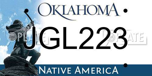JGL223 Oklahoma License Plate