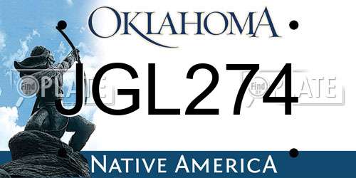 JGL274 Oklahoma License Plate