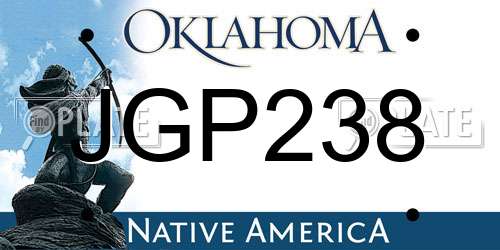 JGP238 Oklahoma License Plate
