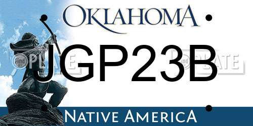 JGP23B Oklahoma License Plate