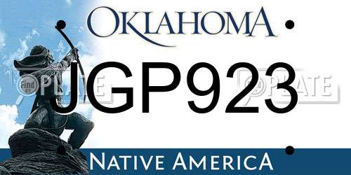 JGP923 Oklahoma License Plate