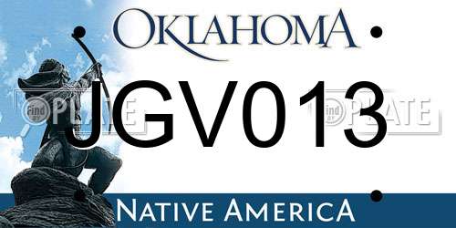 JGV013 Oklahoma License Plate