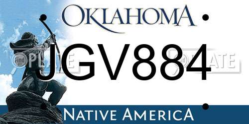 JGV884 Oklahoma License Plate