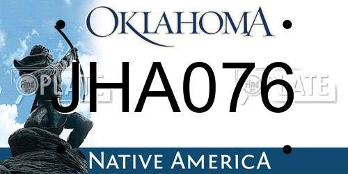 JHA076 Oklahoma License Plate