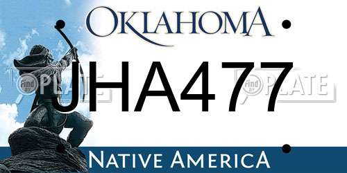 JHA477 Oklahoma License Plate