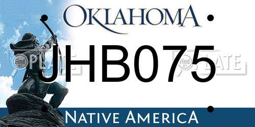 JHB075 Oklahoma License Plate