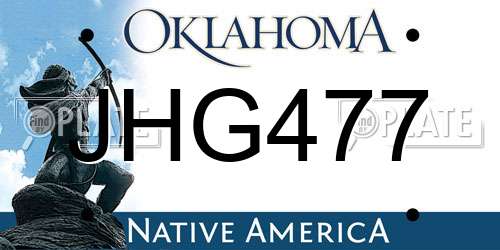 JHG477 Oklahoma License Plate