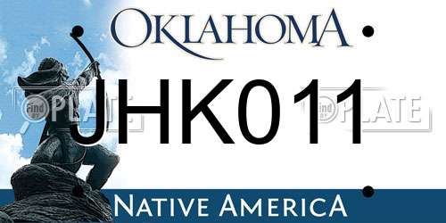 JHK011 Oklahoma License Plate
