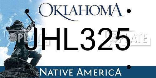 JHL325 Oklahoma License Plate