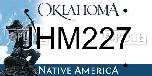 JHM227 Oklahoma License Plate