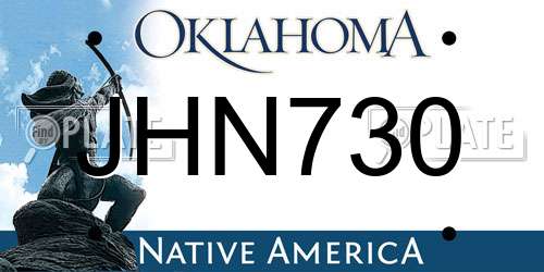 JHN730 Oklahoma License Plate