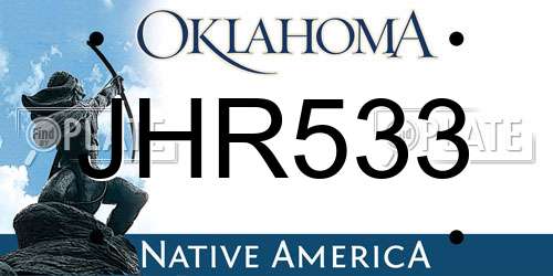JHR533 Oklahoma License Plate