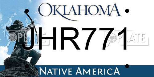 JHR771 Oklahoma License Plate