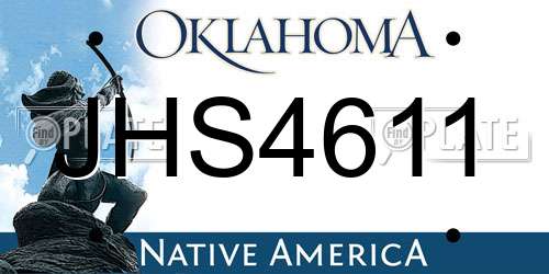 JHS4611 Oklahoma License Plate