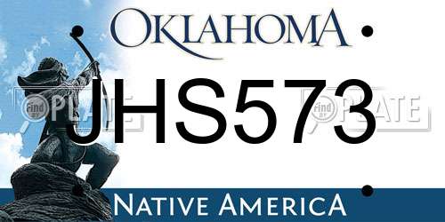 JHS573 Oklahoma License Plate